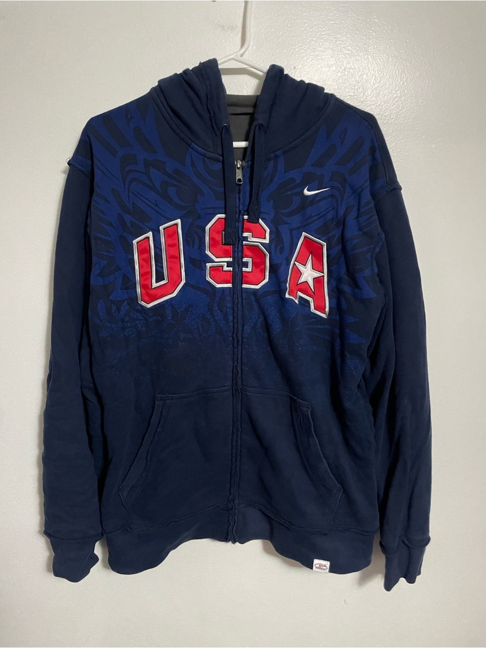 Vintage Y2K Nike USA Hockey Zip-Up Hoodie